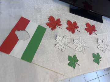 Nemzeti színű lyukas zászló