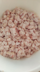 előkészítve a zsírszalonna....