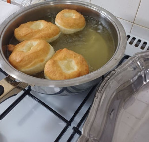 A második oldalát fedő nélkül sütöttük