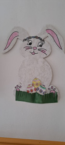 A húsvétra hangoló foglalkozáson elkészült dekoráció